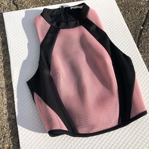 🖤Mustard Seed woman’s top pink & black zipper back size Small🖤